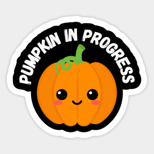 Pumpkin in Progress. Halloween, cute pumpkin, pregnancy Sticker